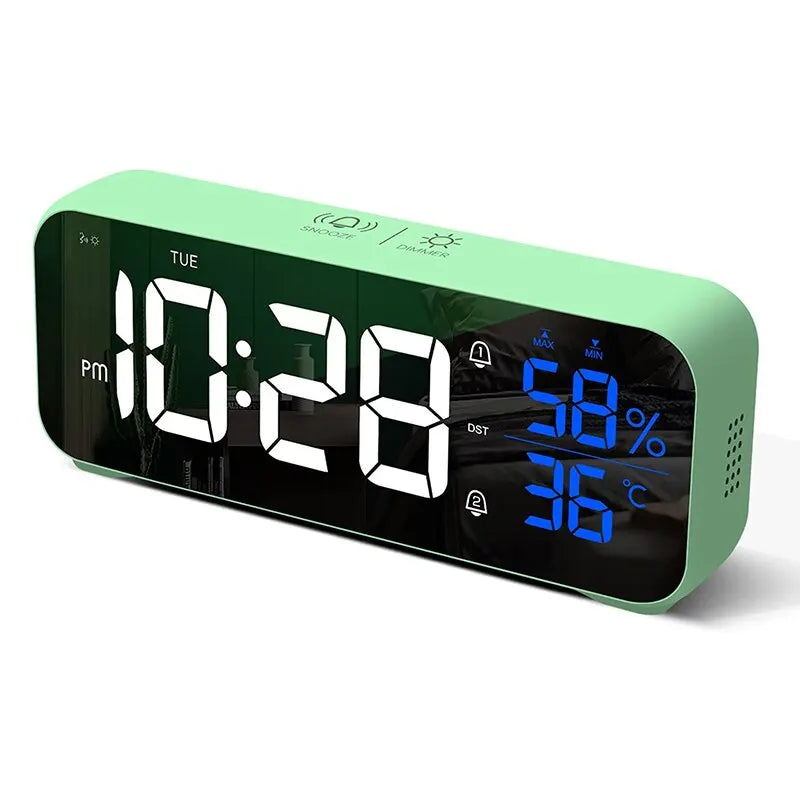 NovaDesk LED Clock with Alarm Music and Voice Control
