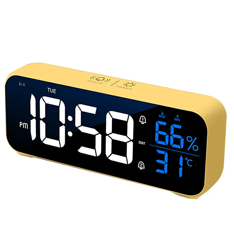 NovaDesk LED Clock with Alarm Music and Voice Control