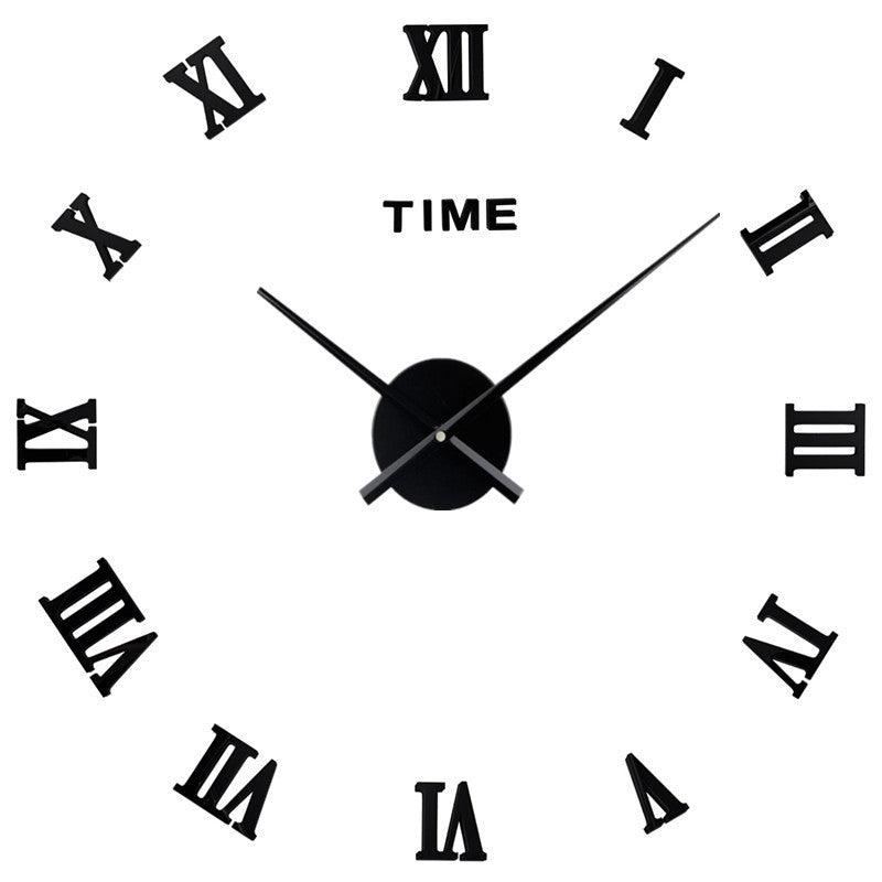 Modern Wall Clock With Roman Numerals In Silver Mirror Finish