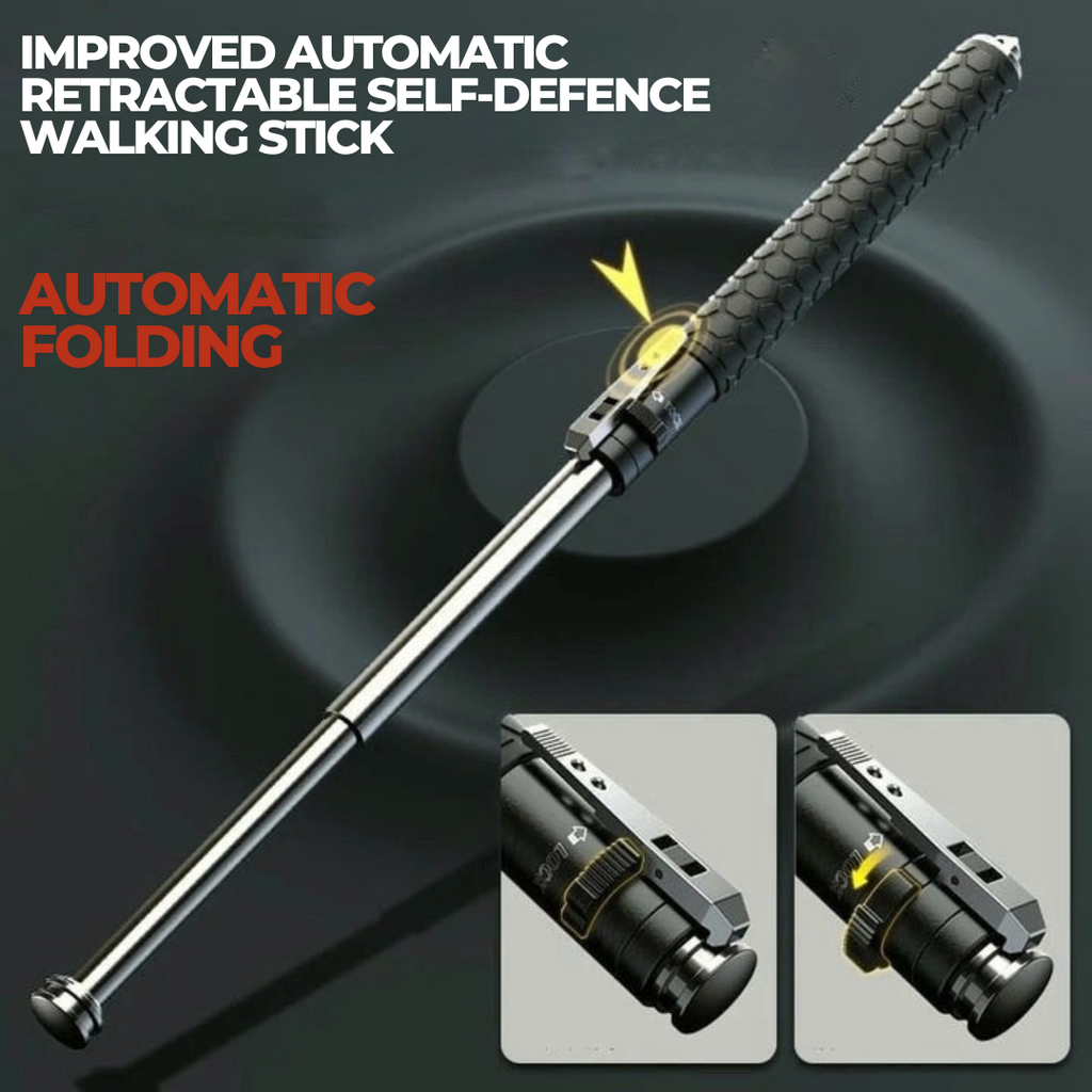 Telescoping Safety Stick With Swift One-Click Deployment And Alloy Steel Build
