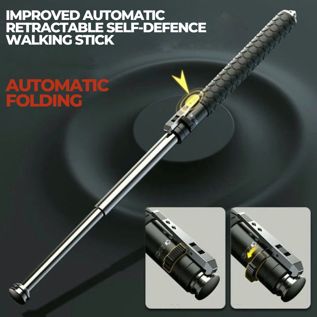 Telescoping Safety Stick With Swift One-Click Deployment And Alloy Steel Build