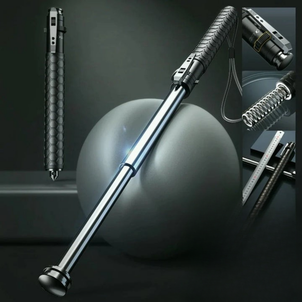 Telescoping Safety Stick With Swift One-Click Deployment And Alloy Steel Build