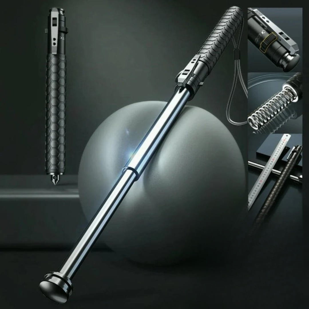 Telescoping Safety Stick With Swift One-Click Deployment And Alloy Steel Build