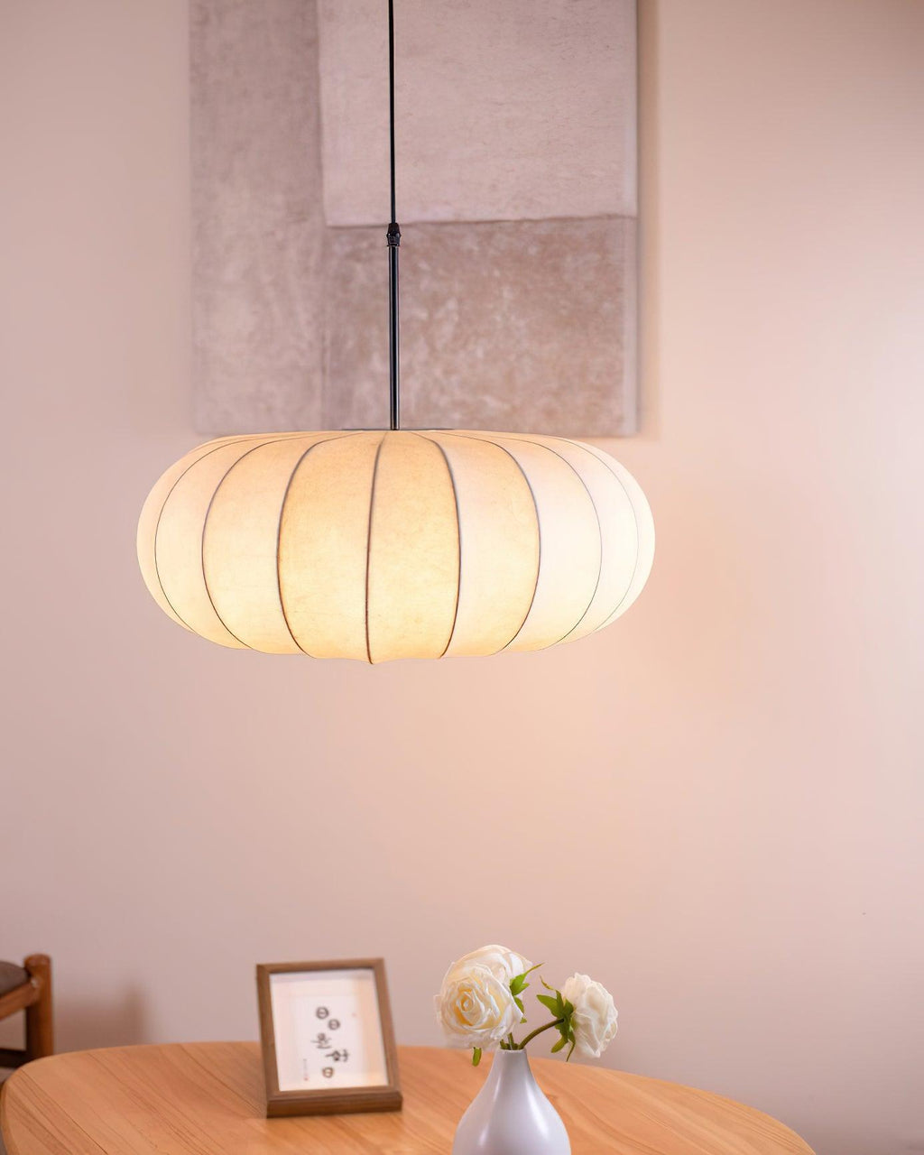 چراغ آویز سولارا مینیمالیست وابی سابی از مواد طبیعی