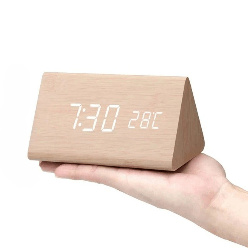 ساعت چوبی مینیمالیستی TimberLume با کنترل صوتی و با کف زدن و چراغ LED