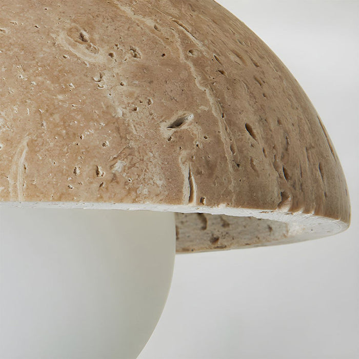 Astrae Travertine Bowl LED Wall Sconce Boho Natural Stone