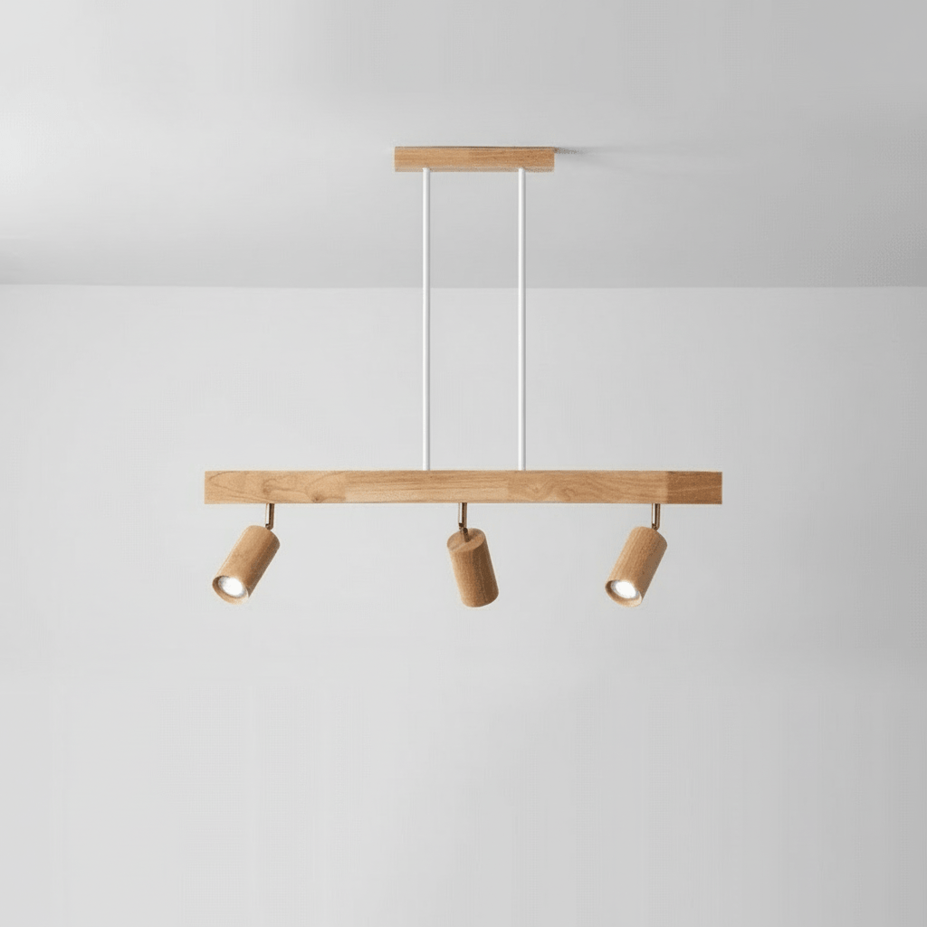 چراغ سقفی LED چوب جامد نوواوود مینیمالیست با جهت‌گیری قابل تنظیم