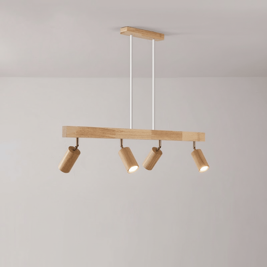 چراغ سقفی LED چوب جامد نوواوود مینیمالیست با جهت‌گیری قابل تنظیم