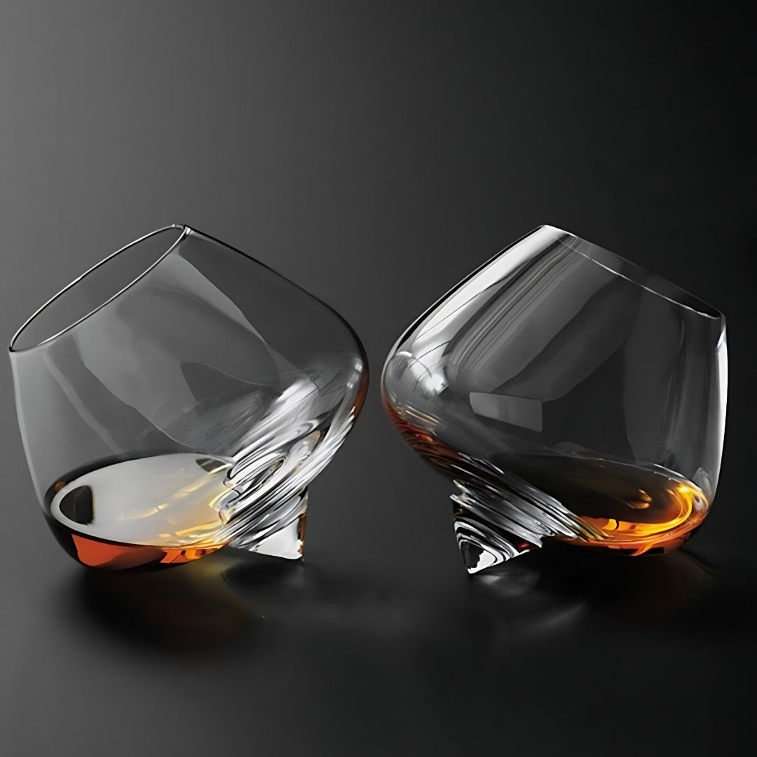 AeroSwirl Whiskey Glass With Rotating Base For Flavor