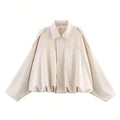 Giacca Bomber in Camoscio Vintage da Donna, Oversize Marrone e Verde