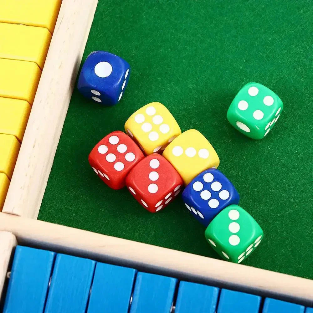 TimberForge Holzspiel „Shut The Box“ Würfelspiel für vier Spieler