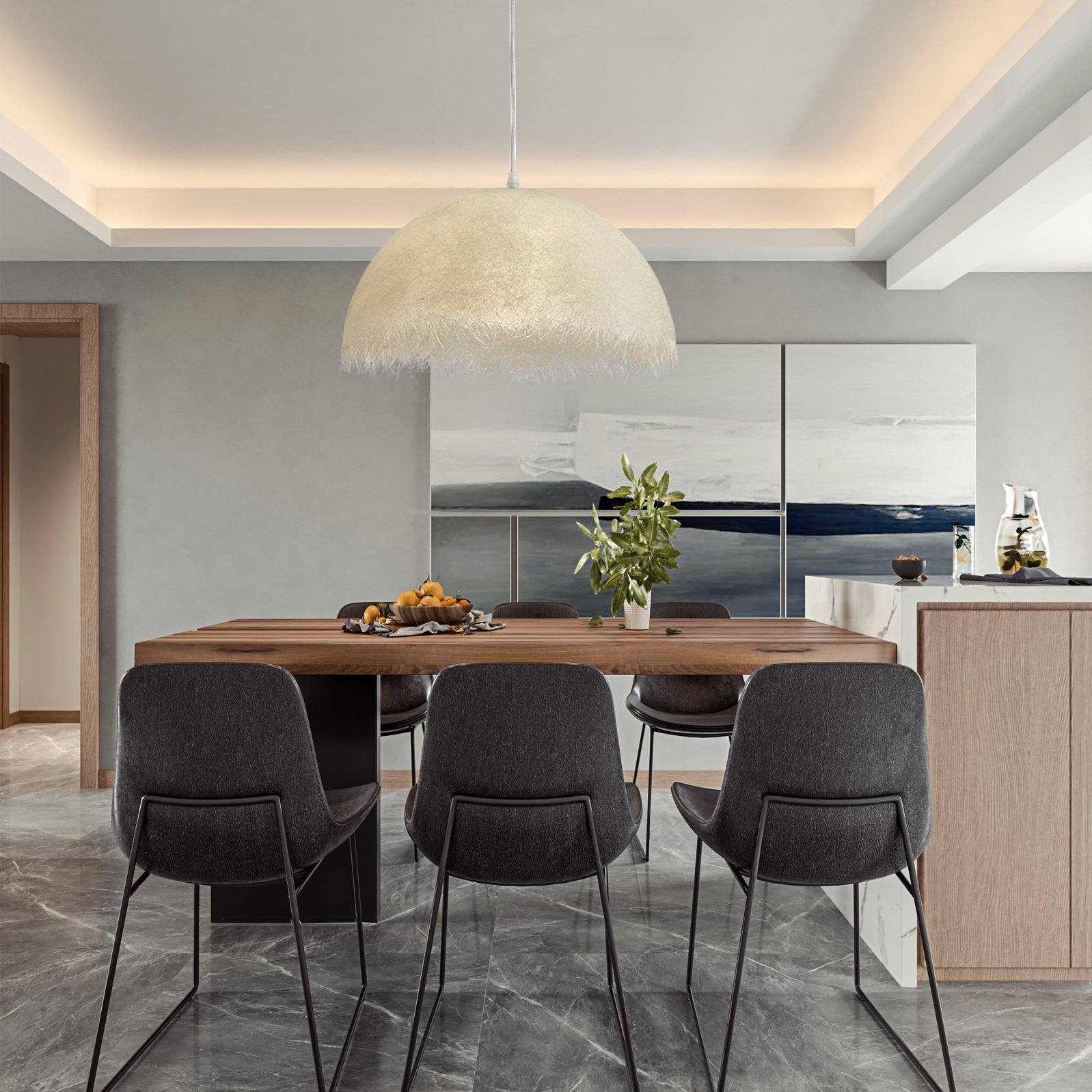 Astra Fusion Epoxy Resin Pendant Light With Metal LED