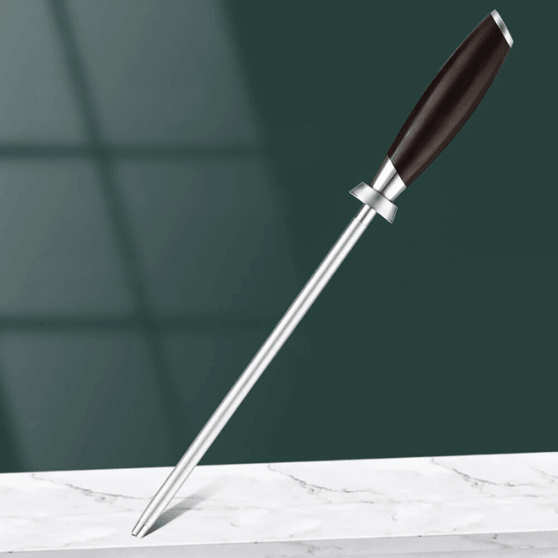 Professional Diamond Knife Sharpener Rod With Ebony Wood Handle For Razor Edges