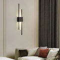 چراغ دیواری LumeNova NightGlow مشکی و طلایی LED برای اتاق خواب