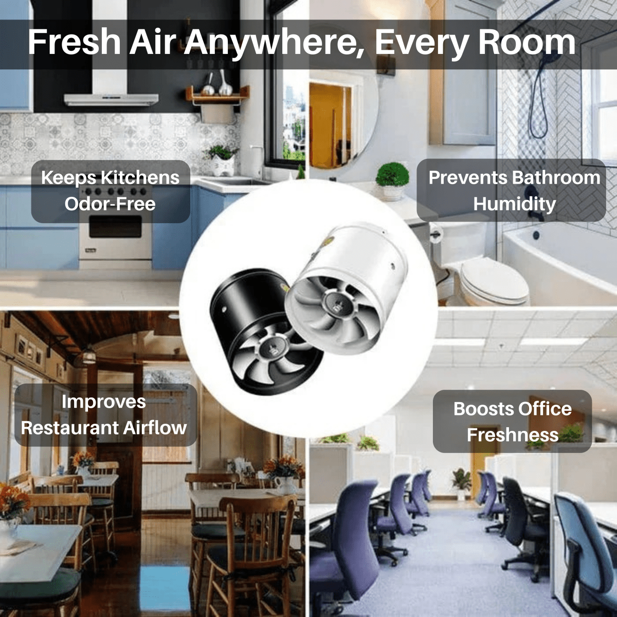 VentGlow Ventilatore Silenzioso Estrattore per Aria Pulita e Fresca