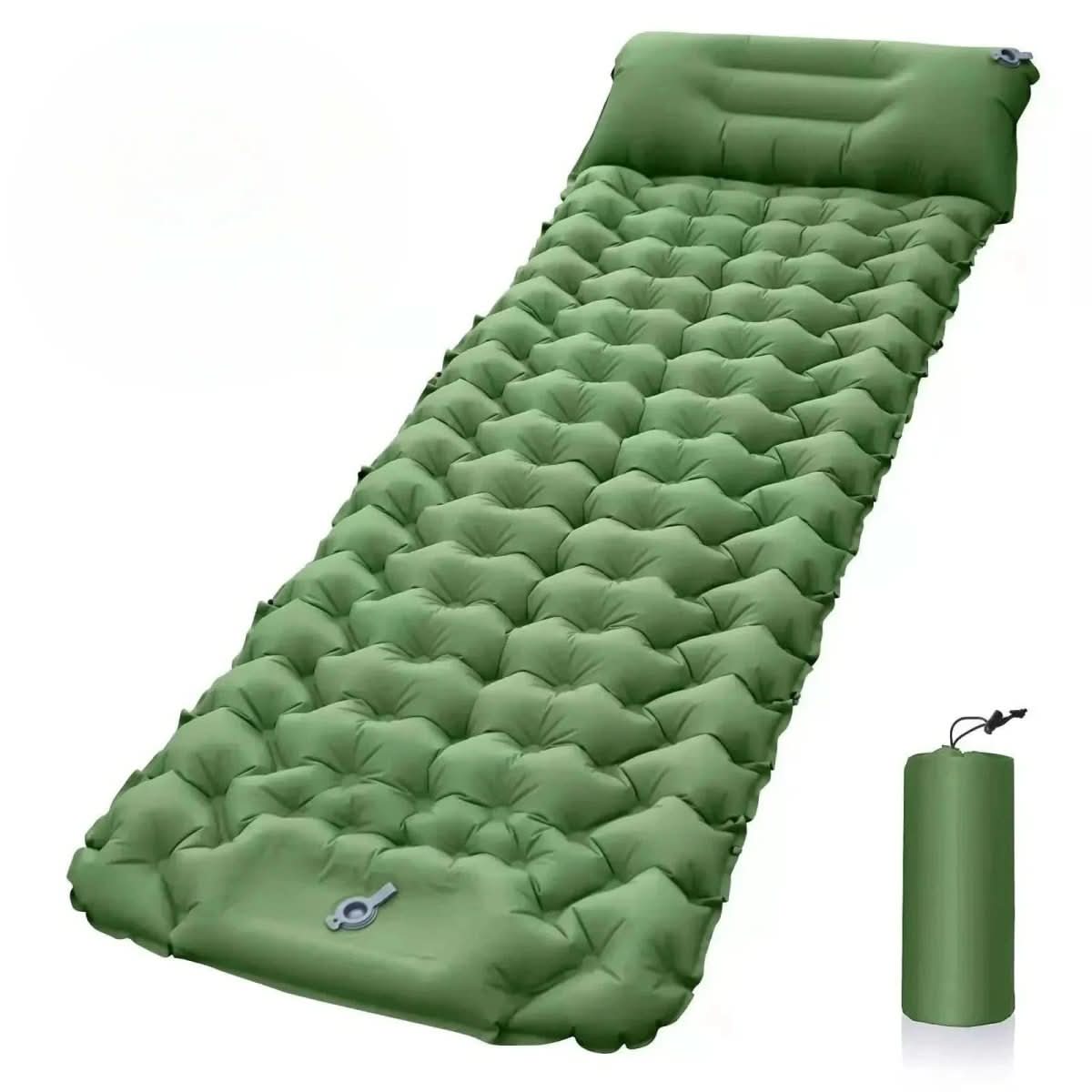TrailPace aufblasbare Campingmatratze mit Fußpumpe und integriertem Kissen