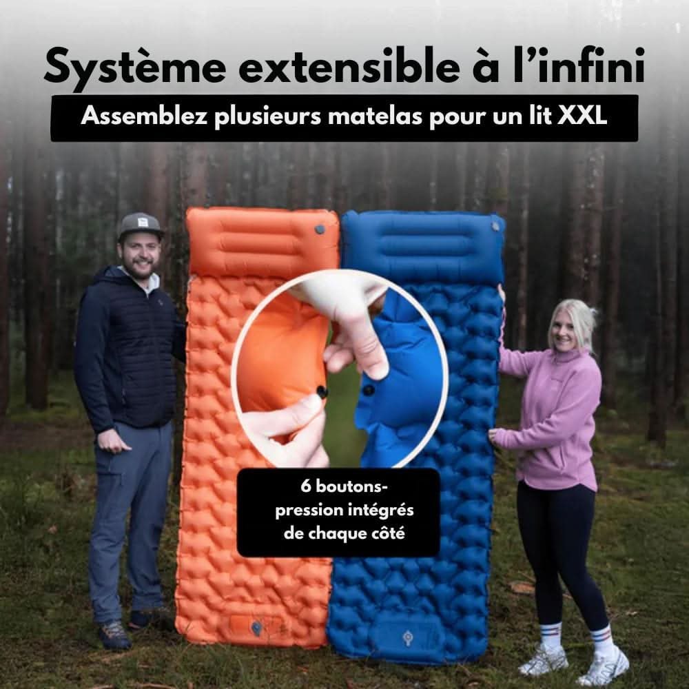 TrailPace aufblasbare Campingmatratze mit Fußpumpe und integriertem Kissen