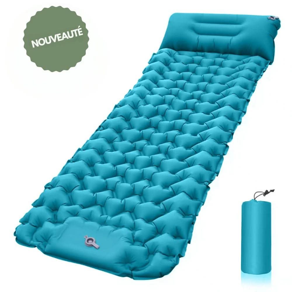 TrailPace aufblasbare Campingmatratze mit Fußpumpe und integriertem Kissen