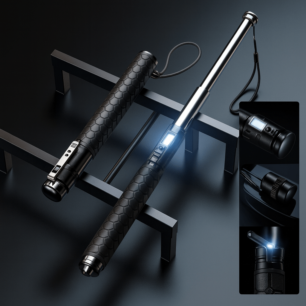 ApexGuard Trek Self Defense Walking Stick With Automatic Deploy And Stability