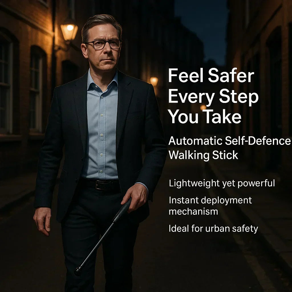 Telescoping Safety Stick With Swift One-Click Deployment And Alloy Steel Build