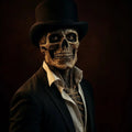 GrimShade Realistic Skeleton Mask With Hat For Ultimate Halloween Disguise