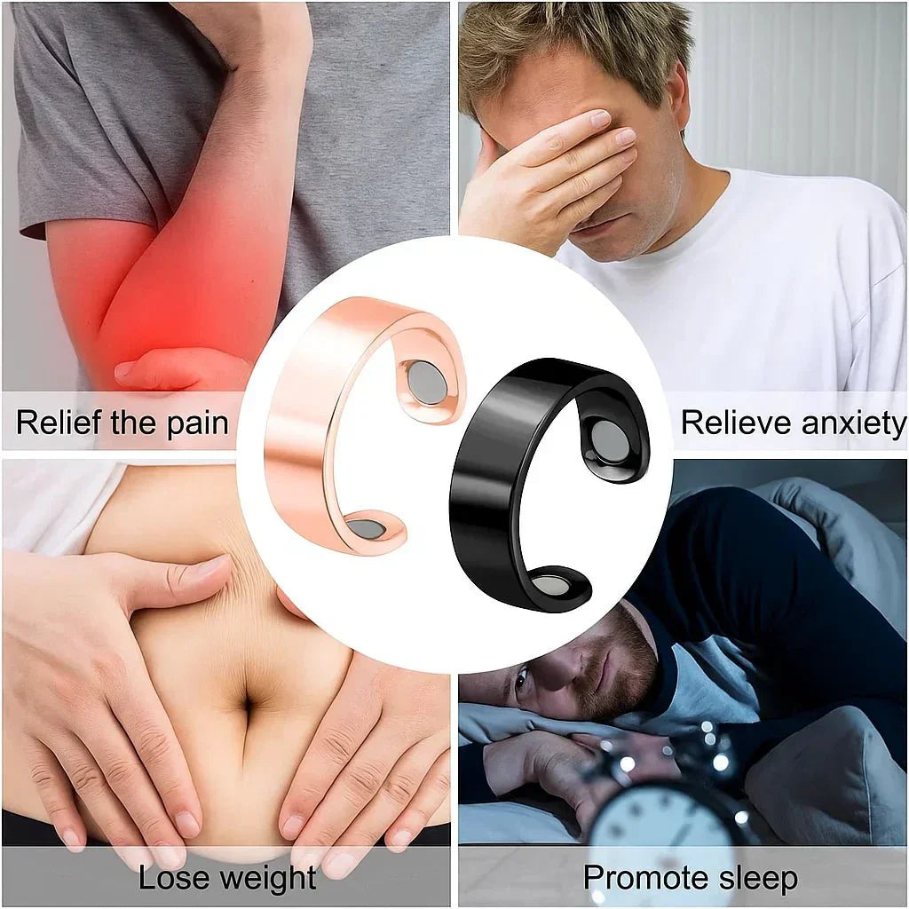 Anello Magnetico NovaGlow per Terapia, Drenaggio Linfatico, Circolazione Sanguigna e Benessere