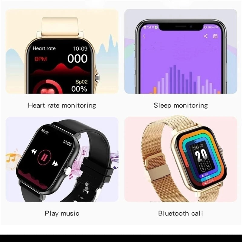 Smartwatch z funkcją rozmów Bluetooth i monitorem aktywności dla mężczyzn i kobiet