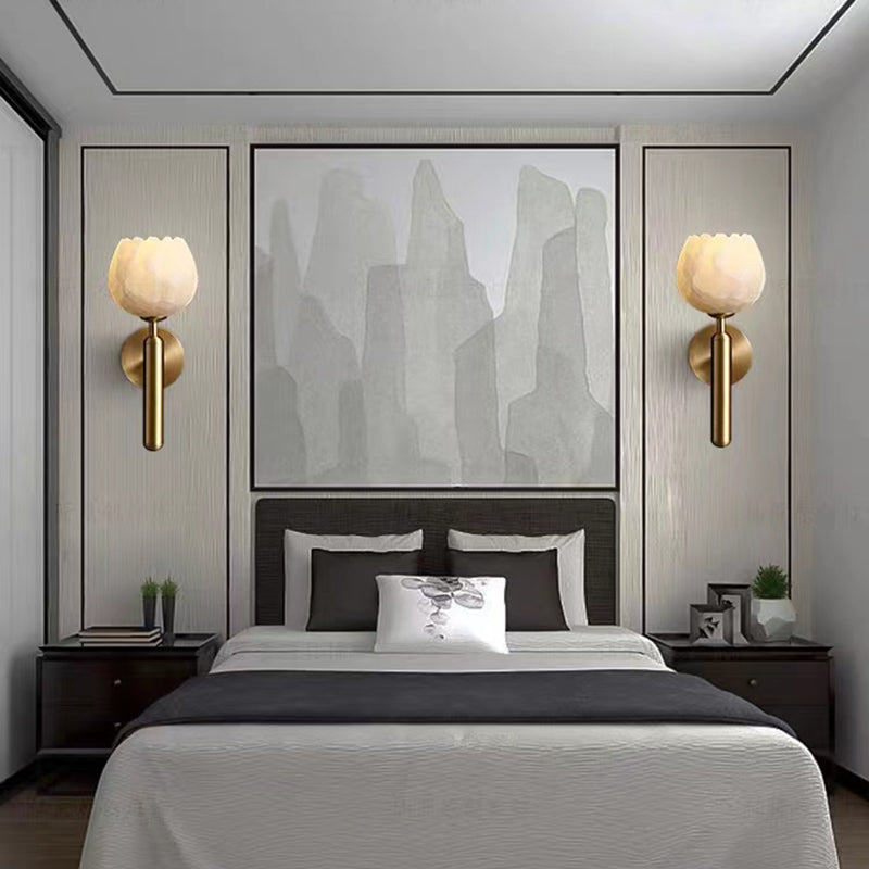 Marble Rose Wall Light With Rose Shaped Shade And Elegant Diffused Lighting