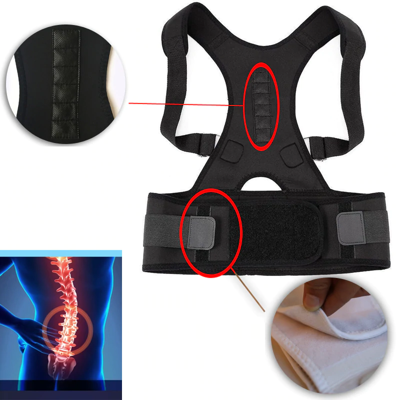 Posture Support Back Brace With Magnetic Therapy Corrector