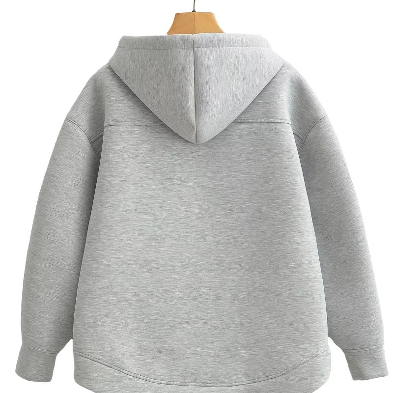 Aster Casual Women's Solid Zipper Hoodie With Big Pockets