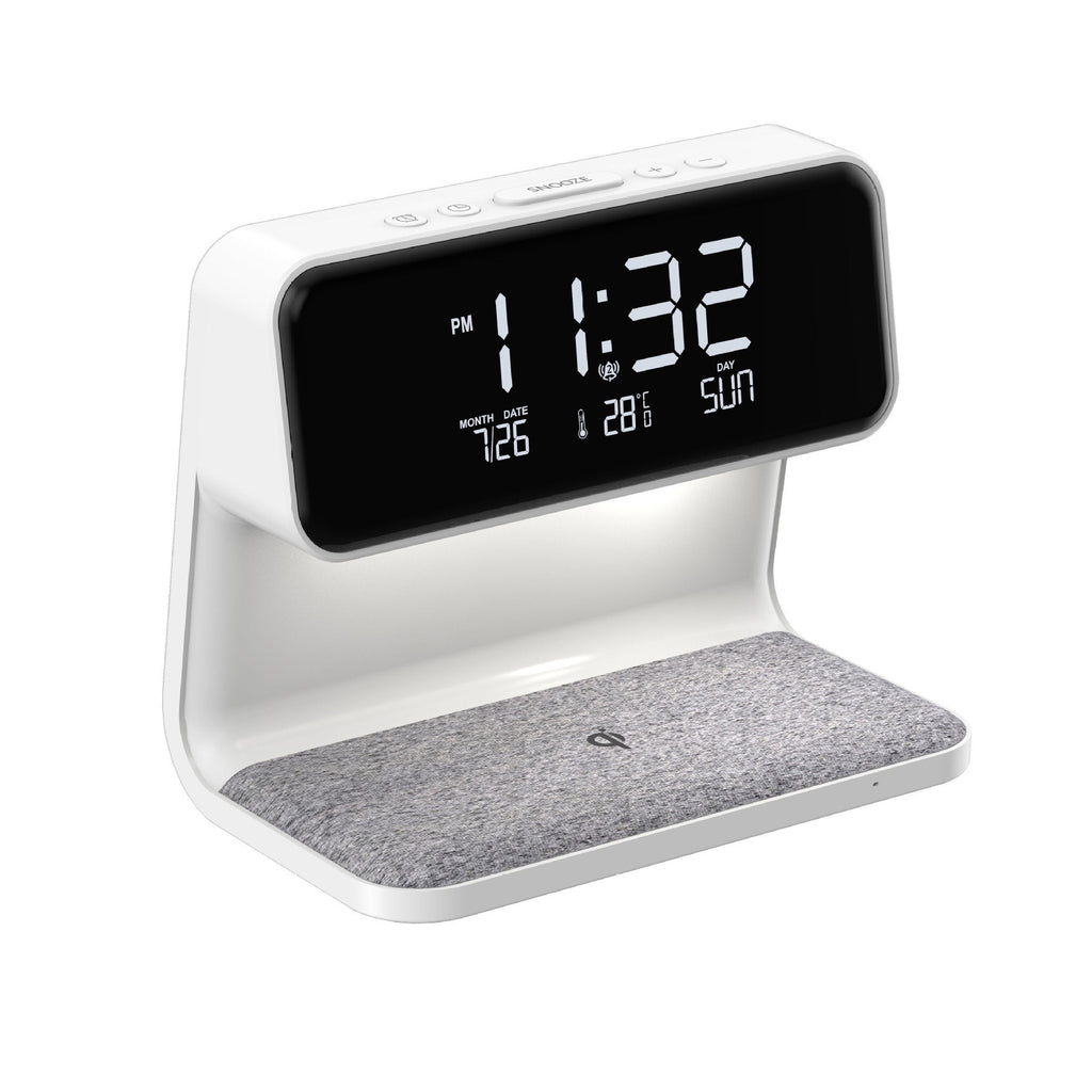 Multifunction Alarm Clock With Wireless Charging Night Lamp