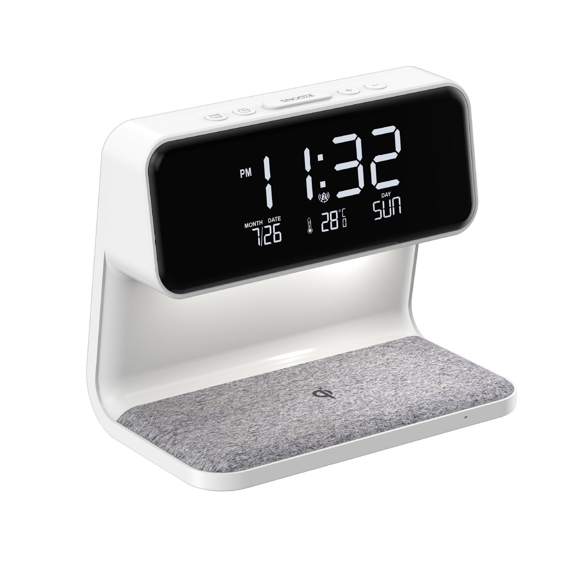 Multifunction Alarm Clock With Wireless Charging Night Lamp