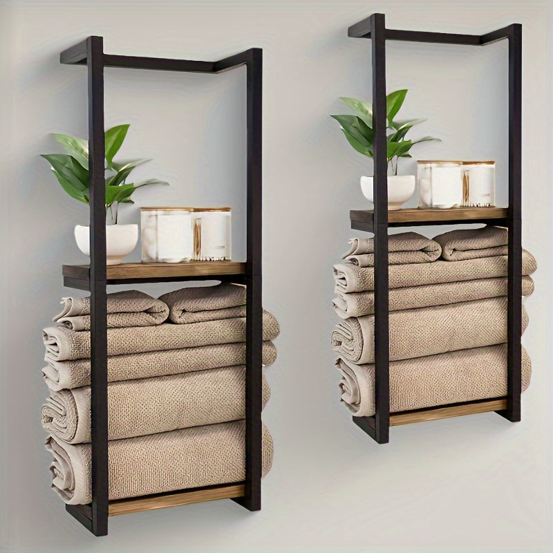 Space Saving Towel Rack Wall Mounted Holder for an Organized Bathroom