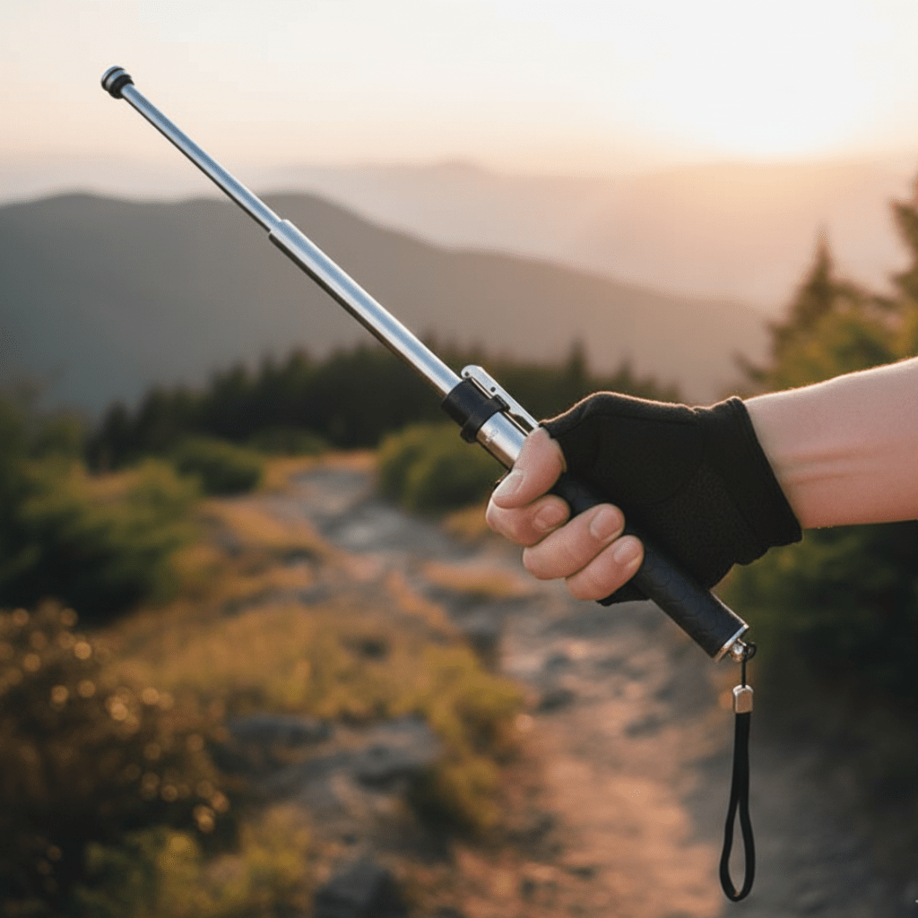 Sentinel Trek Stick With Auto Pop-Up Self-Defense Walking Stick