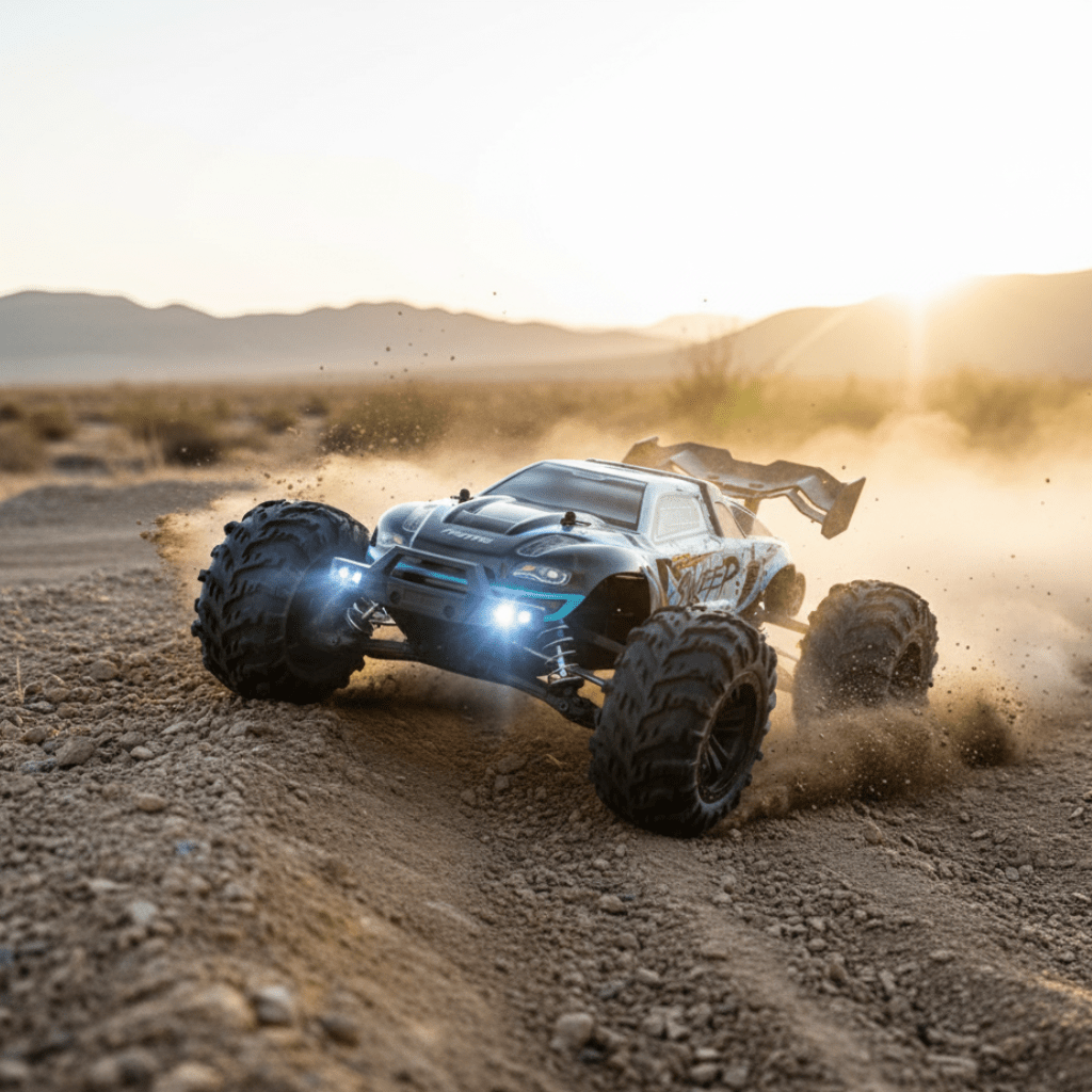 RidgeStorm 1:16 Elektrischer Offroad-Fernsteuerungs-LKW mit LED-Scheinwerfern