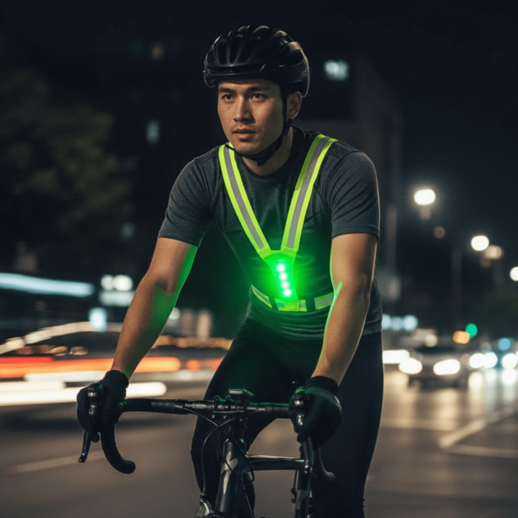 LumaRun Gilet Riflettente Regolabile a LED per Corsa Notturna