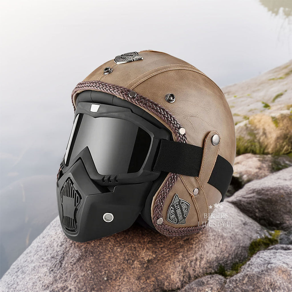 Casco Moto Astra Heritage Open Face Certificato DOT ed ECE