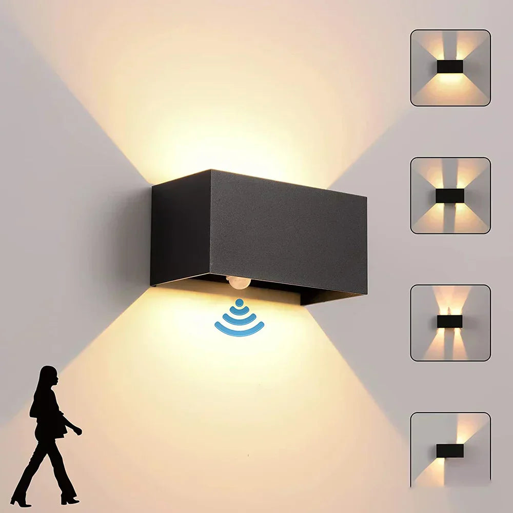 AstraGuard Black Outdoor Motion Sensor Wall Light IP65