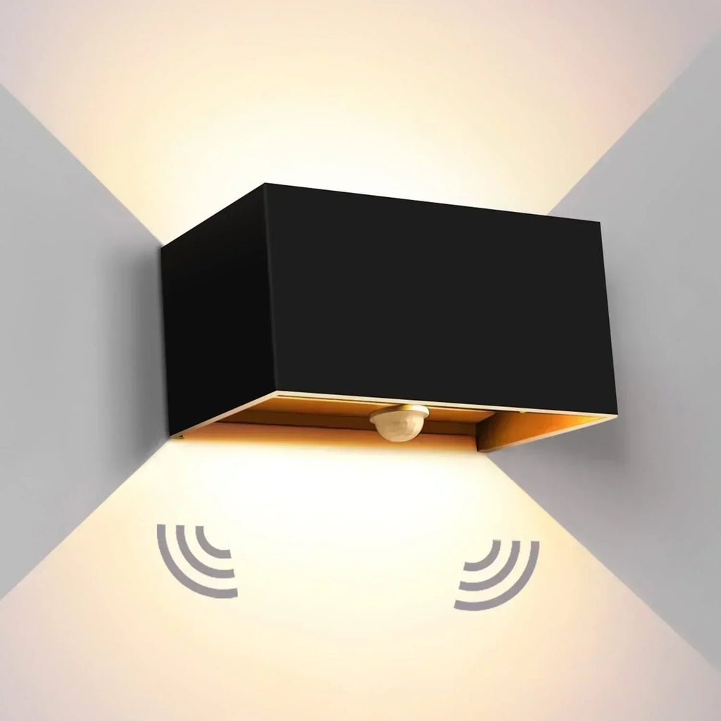 AstraGuard Black Outdoor Motion Sensor Wall Light IP65