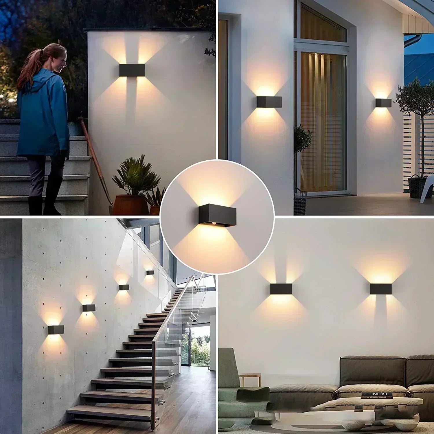 AstraGuard Black Outdoor Motion Sensor Wall Light IP65