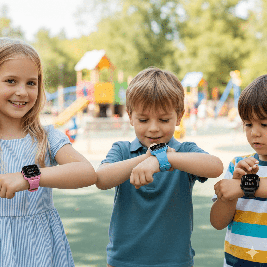 SafeQuest Jr GPS dětské chytré hodinky s reálným časovým sledováním a bezpečnostními funkcemi