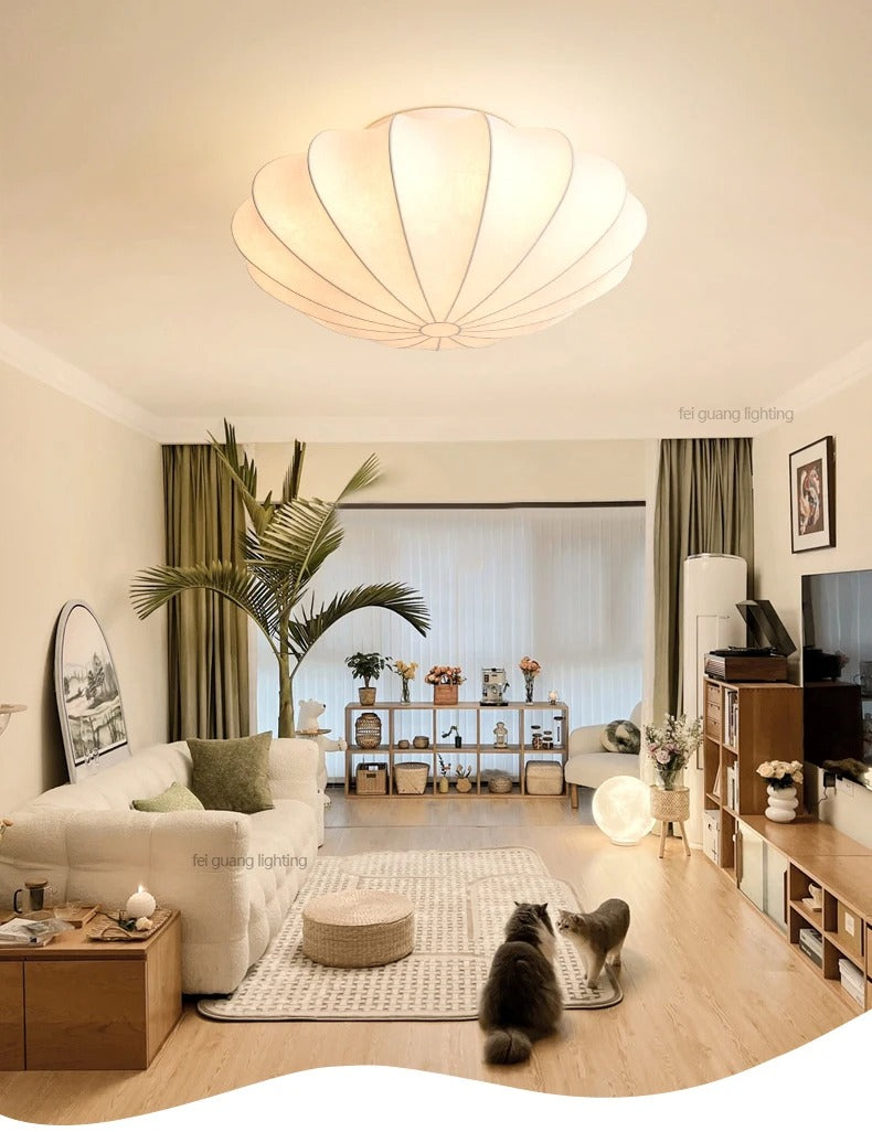 Kireli Silk Deckenleuchte mit japanisch inspiriertem warmem Lichtschein