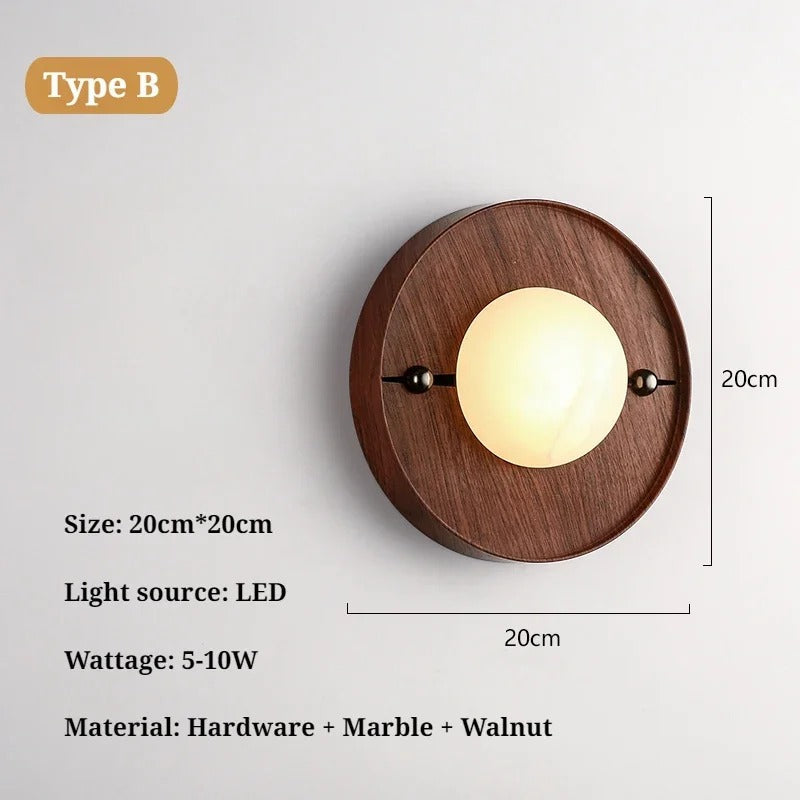 Nástěnné svítidlo Walnut Glow Arch moderní domácí osvětlení