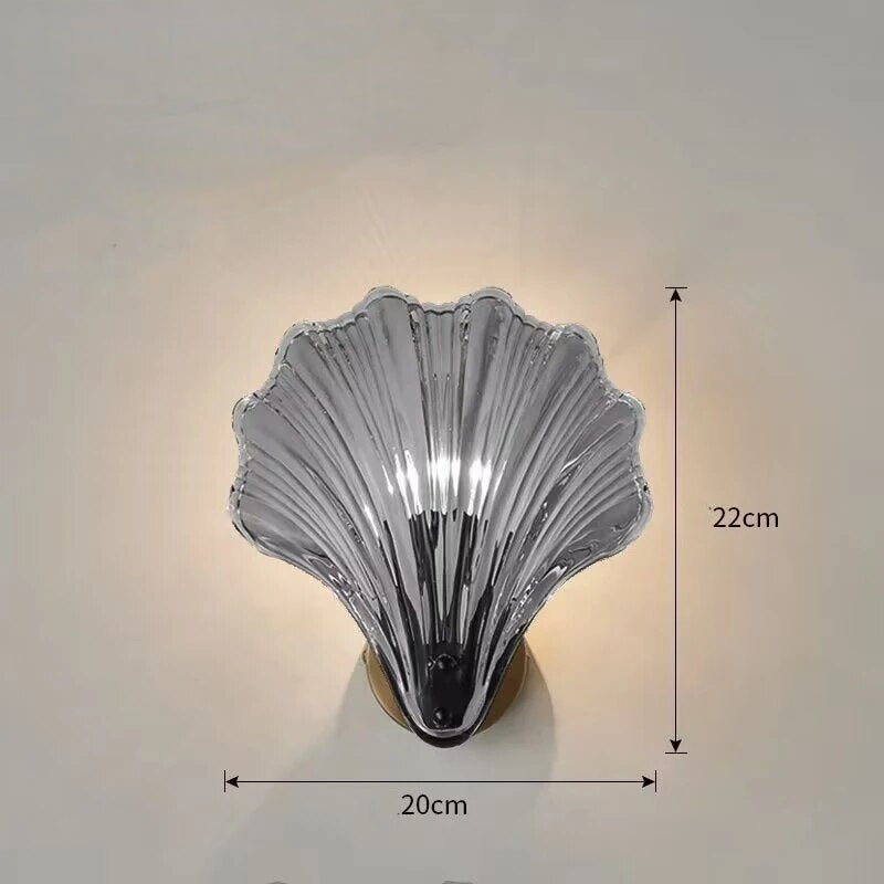 Nástěnná lucerna Coralora Shell Glass s teplým pobřežním světlem