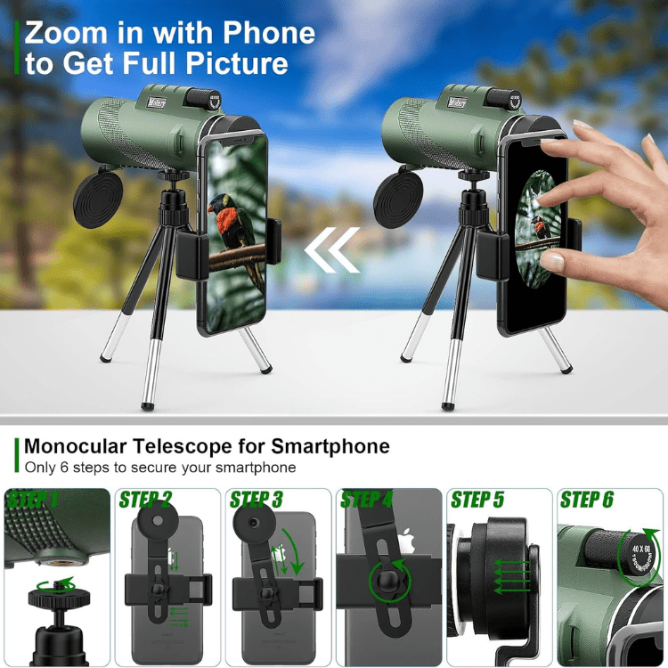 TrailPeak 600x Ultra Zoom monokulár s HD čočkou pro turistiku