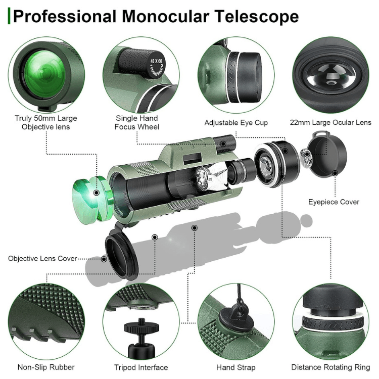 TrailPeak 600x Ultra Zoom monokulár s HD čočkou pro turistiku