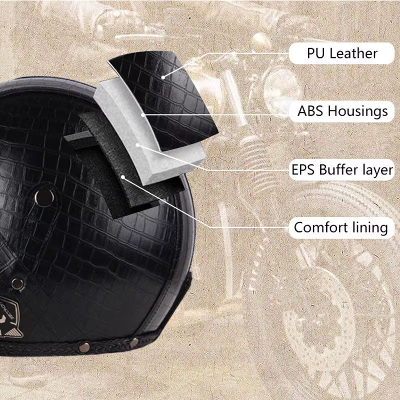 Casco Moto Astra Heritage Open Face Certificato DOT ed ECE