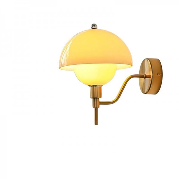 Nástěnné světlo Aurelia Cream Mushroom do chodby s teplým světlem