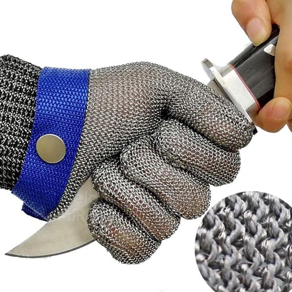 Guanto in rete di acciaio inox per uso alimentare in cucina
