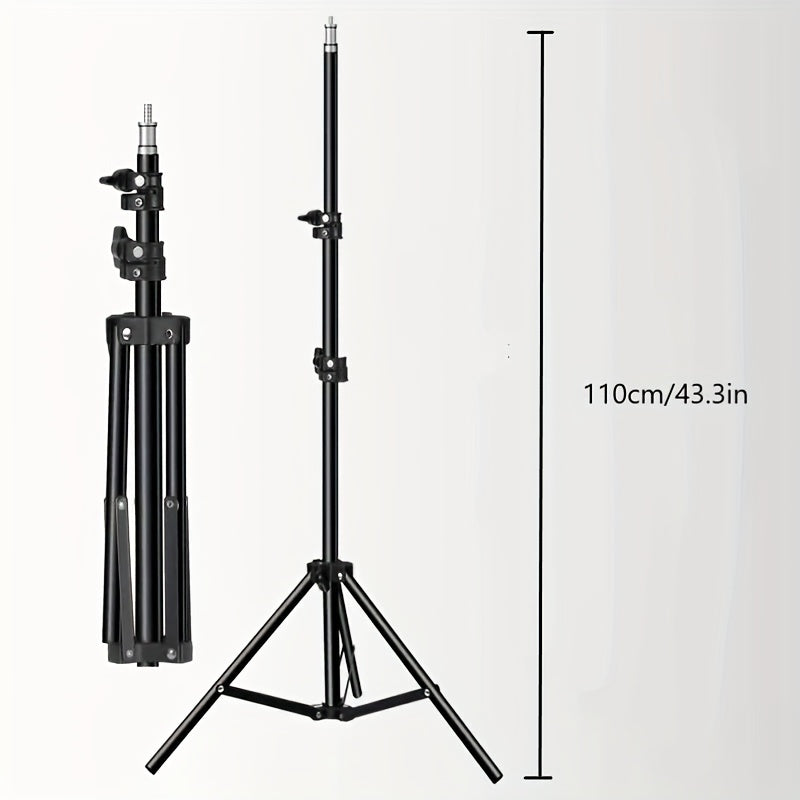 پایه نور عکاسی LED با سه‌پایه آلومینیومی قابل تنظیم و چراغ استودیویی